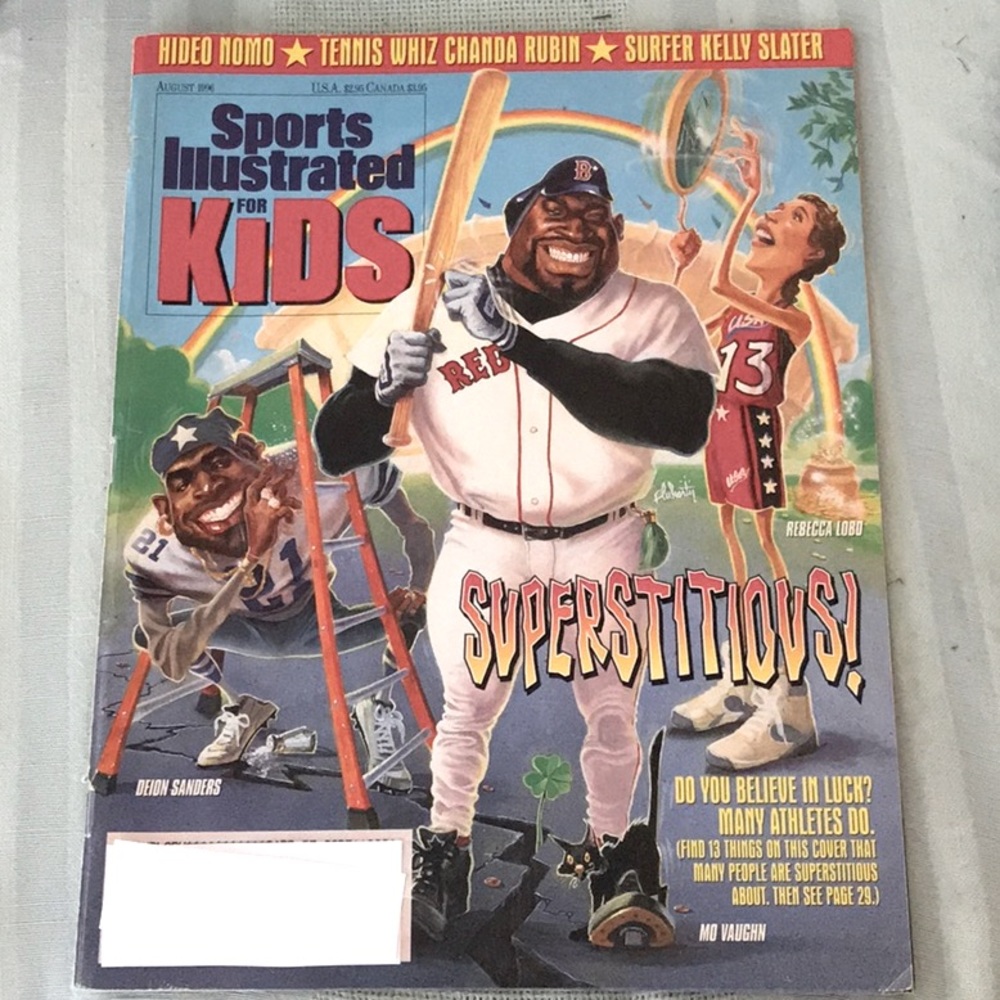Sports Illustrated For Kids August 1996 Superstitious Uncut Trading Cards